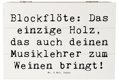 Mr. & Mrs. Panda 22 x 15 cm Holzkiste Spruch Blockflöte Humor - Geschenk, Instrument, Bassblockflöte, Geschenkdose, humorvoll, Altblockflöte, Geigen,