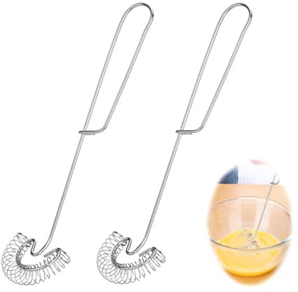 2 frusta a spirale in acciaio inox, frusta piatta per casa, panetteria, per mescolare burro, uova, cioccolato, lavabile in lavastoviglie