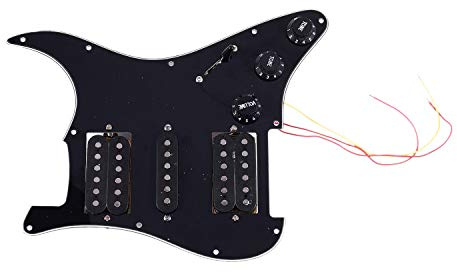 Pqahffowr Laddad pickguard för elgitarr förkopplad 11 hål förkopplade humbucker mikromagneter till spole