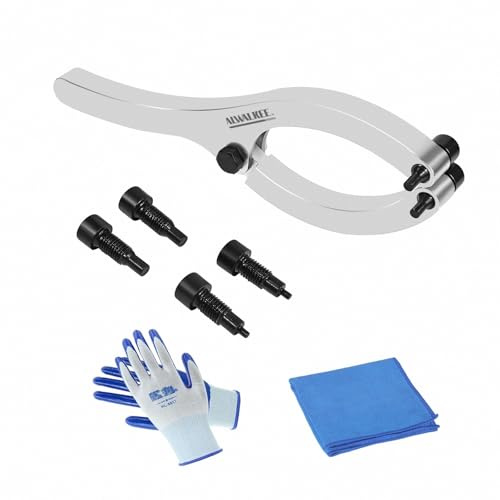 ALWALKEE 11.8 Inch Heavy Duty ‌Gland Nut Wrench Set‌ | ‌Adjustable Spanner Wrench‌ for 2-9 Hydraulic Cylinders | Includes 5/32, 1/4, 5/16, 3/8 Pins & Gloves
