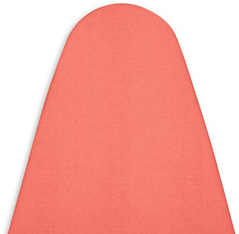 Encasa XO Ironing Board Covers and Pad - Thick 4mm Felt, Heat & Scorch-Resistant, Fits Medium Boards 112x34 cm, Elastic Bungee Cord Tightening, Stain-Safe Dye, Plain Colors - Coral