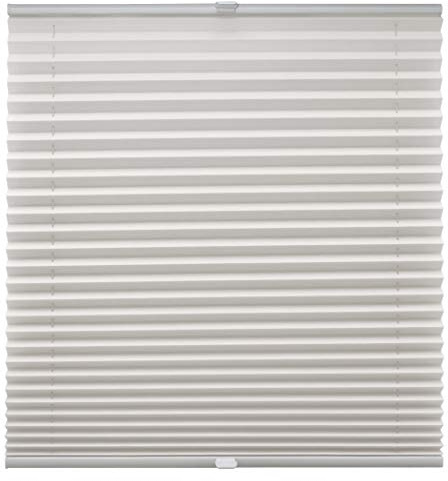 Plissee auf Maß für alle Fenster Montage Glasleiste Blickdicht mit Spannschuh Sonnenschutzrollo Vanille Breite: 111-120 cm, Höhe: 101-150 cm