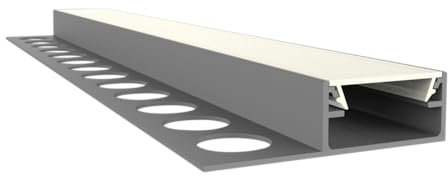 LED Aluminium Fliesenprofil F1H 2 Meter inkl. Abdeckung Opal/Klar Fliesenprofil 2m Alu Profil Fliesen (F1H klar)