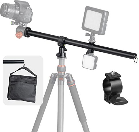 TARION Brazo de extensión para trípode Columna Central Horizontal Pluma Extensor de 12.6 Cerradura giratoria de aleación de Aluminio giratoria de 360 ° con Bolsa de Arena de contrapeso