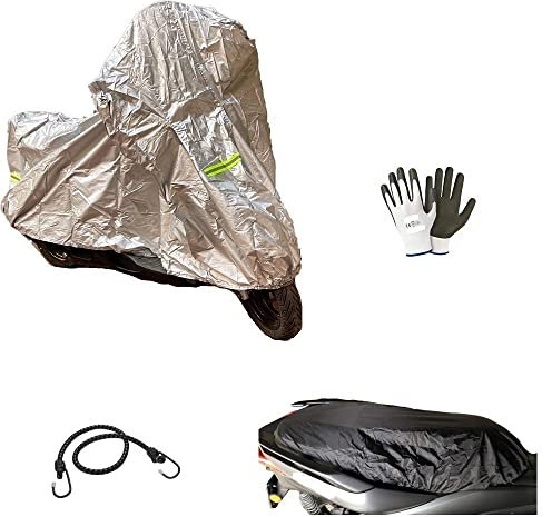 Compatible con Yamaha YZF R1 - Funda Impermeable de Nailon 246 x 105 x 127 cm + Funda de sillín antilluvia de Oxford - Funda de Talla XL - Funda Universal para Moto Scooter