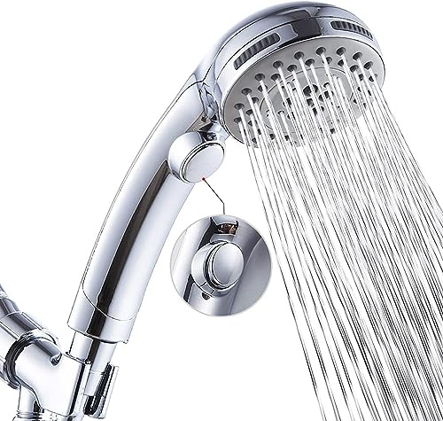 DOILIESE High Pressure Shower Head with Handheld Spray 6 Settings Hand Held Shower Head with On Off Switch and Spa Spray Mode 60 In Hose, Chrome