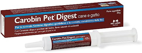 NBF Lanes | Carobin Pet Digest Cane e Gatto, Pasta Appetibile 30 g, per la Normale Funzione Digestiva Quotidiana e la Corretta Consistenza delle Feci