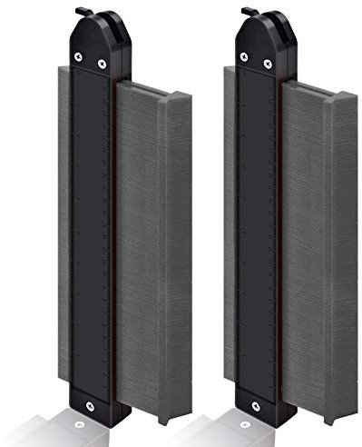 Jauge de contour avec serrure, 2 Pack Duplicateur de contour Jauge de profil 10 pouces Gabarit de traçage de forme de menuiserie en plastique Outil de mesure Formes irrégulières Copie de profil