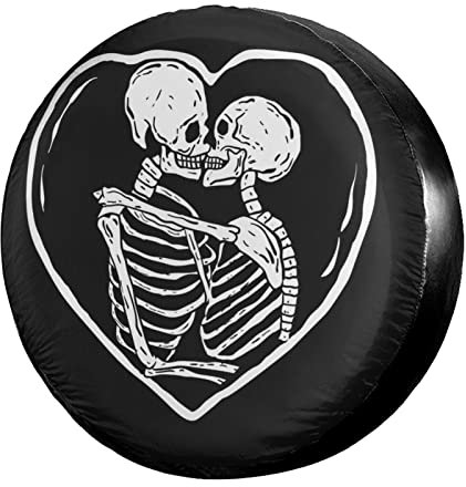 Delerain Skull Full of Love Ersatzreifenabdeckung, Radschutz, Sonnenschutz, wasserdicht, für Wohnmobil, Anhänger, Wohnmobil, SUV, LKW und viele Fahrzeuge (40,6 cm für Durchmesser 73,7 cm - 78,7 cm)