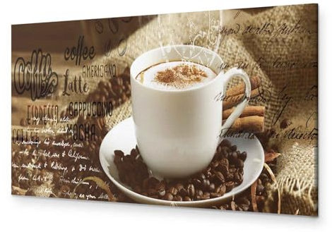 B&D XXL - Akustikbild Kaffee Bilder Akustikschaum Hochleistungsschallabsorber Schallschutz Leinwand 1 tlg Wandbild Raumakustik Schalldämmung Coffee Kaffeebohnen Küche j-C-0093-b-c