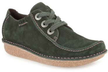 Clarks Damen Funny Dream Sneaker, Dunkelgrünes Wildleder, 40 EU