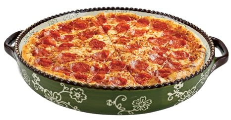 LPAMABA Keramik-Kuchenform 22,5 cm Rund Mit Griffen - Tarteform, Quicheform Zum Backen - Für Kürbiskuchen, Apfelkuchen, Kuchentöpfe