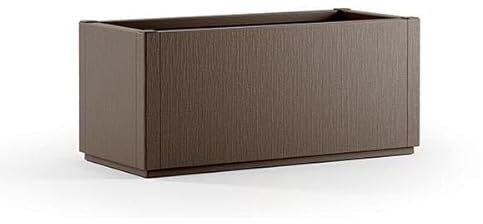 BERARDI | Fioriera rettangolare da esterno e interno | 100% materiale riciclato e riciclabile | Modulare con pedana drenante | 80x36x35h