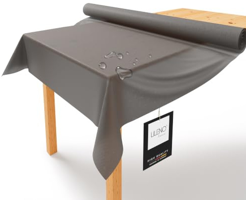 LILENO HOME Bordsdukrulle 1,10 x 25 m – bordsduk brungrå av fleece – tygliknande, tvättbar bordsduk som rulle, metervara bordsduksrulle – engångsbruk, pappersduk, rulle, alternativ