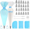 FINEASY 83 Pièces kit Poche a Douille Patisserie, kit Patisserie Avec 24 Douille Patisserie 50 Poche à Douille Jetable 1 Poche a Douille Reutilisable 3 Grattoirs 1 Coupleurs und 2 Brosse