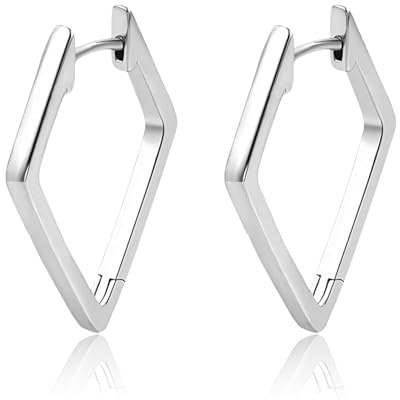Aucuu Örhängen 925 silver, geometriska, för kvinnors öronmanschetter, antiallergiska, små cirklar, öronsmycken, 14K guldpläterad, 3*2 cm, 2*1,3 cm, 1,5 cm*1,5 cm, Koppar