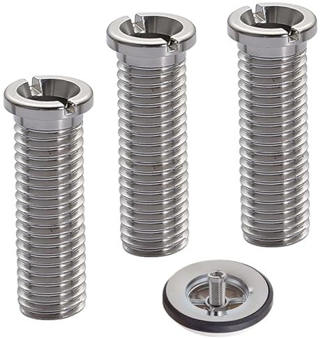 3 tornillos huecos para tapón fregadero cocina- filtro fregadero universal, tornillos fijación cesta fregadero acero inoxidable grueso para reemplazo tapón drenaje filtro roscado cocina (M12 x 30 mm)