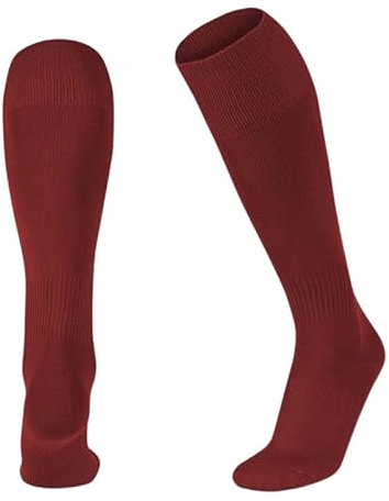 Chaussettes de football, rugby, hockey, unisexes, pour enfants, adultes, juniors, bordeaux, 3-6