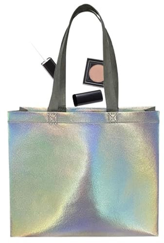 dmqdu Holografische Einkaufstaschen,Holografische Umhängetasche - Vlies-Einkaufstaschen | Glänzende, wiederverwendbare wasserdichte Willkommens-Taschen für Einkaufen, Partys, Reisen, Klein,