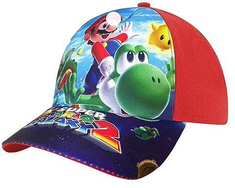 MAJEQZGY Mario Cartoon Printing Baseball Casquette pour Garçons et Filles Casquette Enfant Réglable Bord Plat Chapeau de Soleil pour Enfants Casquette de Baseball, Aventure, M