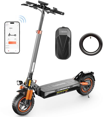E Scooter mit Straßenzulassung und Blinker, 10 Zoll Offroad E Roller 60-70KM Reichweite, 4-Gang-Drehzahlregelung, 48V Faltbarer Elektroscooter für Erwachsene 150kg tragkraft - mit Ersatz Schlauch