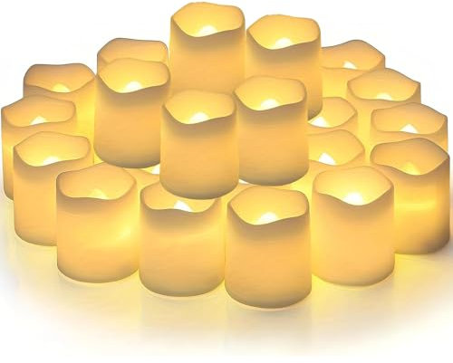 AONAT 24 Pack LED Tea Lights,Battery Powered,Flickering Flameless Candles,Warm White,Wedding, Christmas,Halloween,Party and Home Décor