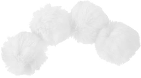 ROMISBABA 4 pièces Broche Pompon Fausse Fourrure Blanche avec Épingle Décoration Amovible pour Chapeaux Vêtements et Accessoires Lot