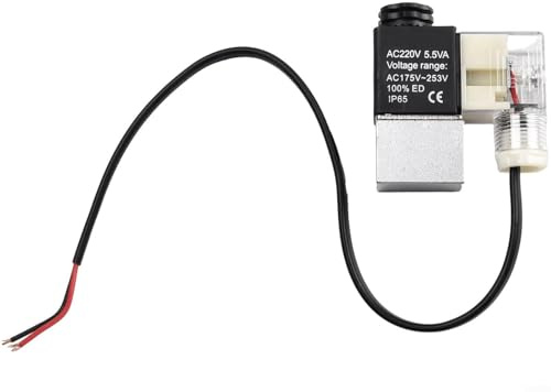 Electrovanne de contrôle d'air 2 voies normalement fermée, vanne de purge silencieuse pour compresseurs d'air (avec lumière)