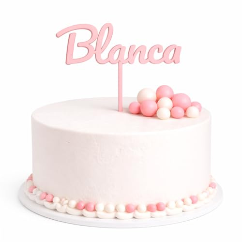 Cake topper personalizable para cumples, bautizos, comuniones, con nombre o texto, color, medidas y líneas a elegir. Topper decorativo para tartas (1 línea)