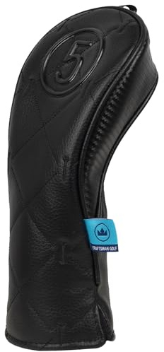 Craftsman Golf Modern Style Premium Black Golf Headcover for 3 5 7 Woods and Driver Hybrids (5 Wood Headcover)