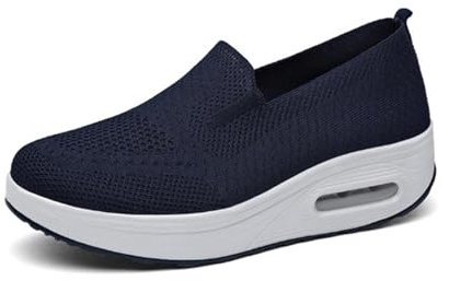 Mertmliy Diabetiker skor för kvinnor som andas fritidsskor i mesh, komfortskor, luftkuddar, platåskor, hallux valgus-skor, halkfria promenadskor, bekväma sneakers