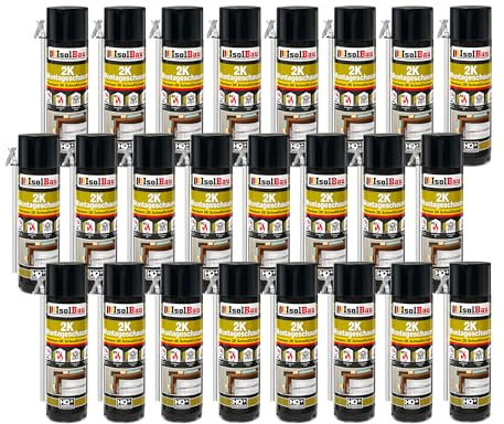 Isolbau 2K Montageschaum B2 Zargenschaum - Premium PU-Schnellschaum für Türen, Fenster, Dämmung & Montage - 24 x 400 ml