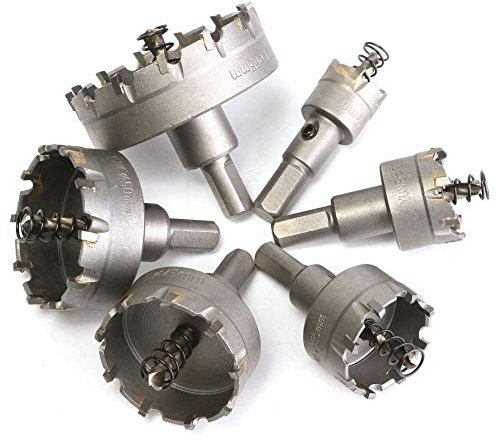 Juego de brocas para sierra perforadora, acero inoxidable, punta de metal duro, corona de taladro, broca para latas, sierra circular de perforación, sierra de perforación (16-32 mm)