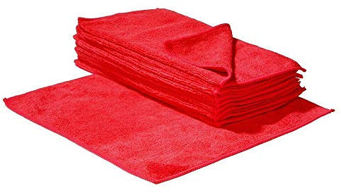 S&S-Shop - Paños de microfibra (10 unidades, 40 x 40 cm), color rojo