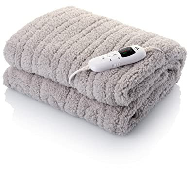 ETA Heizdecke Shaggy mit 9 Stufen der Temperatureinstellung - Abmessung 130x160 cm, Polar Fleece Material, Timer 1-9 Stunden