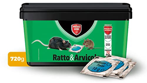 PROTECT HOME Rodicum CT Pasta, Veleno per Ratti, Topi e Arvicole in Pasta Fresca. Esca Topicida Ratticida Efficace, Elimina in Modo rapido Ratti, Topi e Arvicole. 720 g