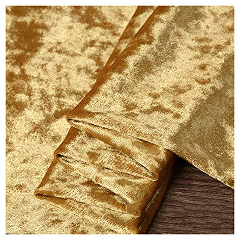 Krossat Sammetstyg I Meter 160cm 62 '' Brett 4-vägs Stretch Velourmaterial För Kläddräkter, Sy DIY-hantverk, Heminredning(Color:gul)