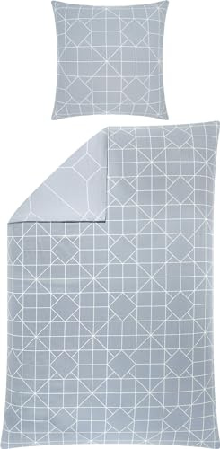 Erwin Müller Wendebettwäsche Mako-Satin grau Größe 1x 155x220 cm + 1x 80x80 cm