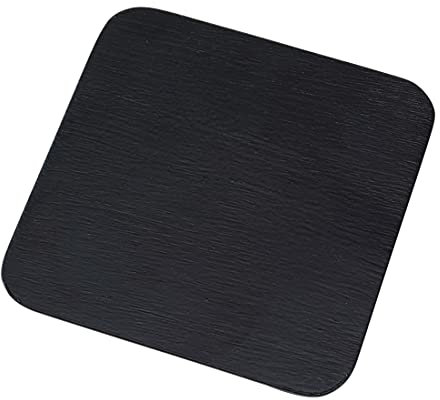 NKlaus Piatto per candele alluminio nero 12x12 cm Sottobicchiere portacandele decorazione da tavolo spazzolato - Design 10398