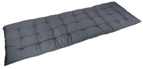 Marabella Auflage für Gartenbank 120x40x4cm Sitzauflage Polsterauflage Bankauflage, Farbe:anthrazit