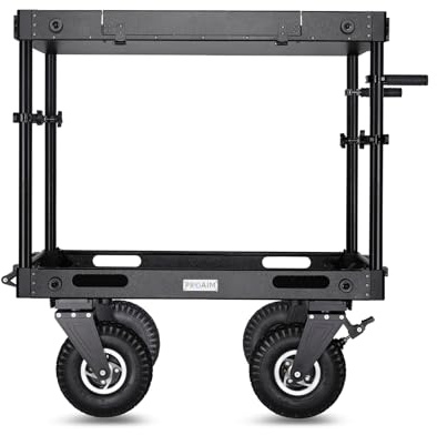 Proaim 36” Victor Pro Video Production Camera Cart för fotografer och videomakare. Nyttolast upp till 500 kg/1100 lbs med fotbromsar, grepputskärningar, snabb montering utan verktyg (CT-VCTR-PRO-36)