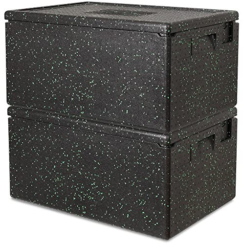 BRB 2x Thermobox Gr.1 mit Deckel, LxBxH 685x485x360 mm, Inhalt 80 Liter, Gewicht 1,65 kg, anthrazit/grün gesprenkelt