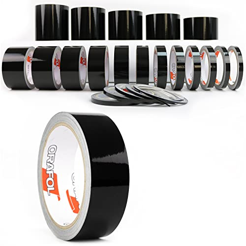 Auto Zierstreifen Schwarz Hochglanz KFZ Folienstreifen Autodekor Folie Autogrill Motorrad Streifen Basteln Modellbau(35 mm)