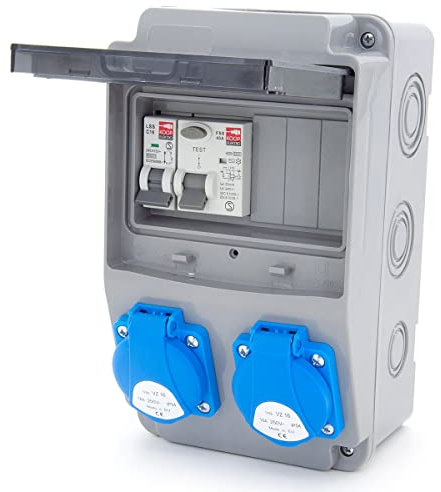 Répartiteur électrique 6NO 2 x 230 V + LS et FI filaire (2 x 230 V + 1 x LS C16 + FI40)