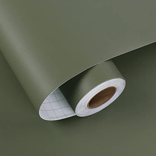 Möbelfolie Selbstklebende Tapete Grün 60 X 300cm Wasserdichte Klebefolie Möbel Grün Matt Verdickte Wand Tapeten Wohnzimmer Schlafzimmer Dekofolie Selbstklebende Folie Küchenschränke Küchentapeten