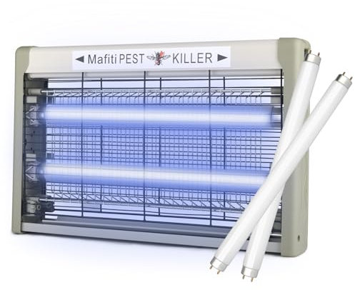 Mafiti Lampada Zanzare 20W 3200V | 4 Lampade UV | Eliminatore di Insetti Elettrico per Interni ed Esterni | Trappola per Mosche, Zanzare, Insetti Volanti