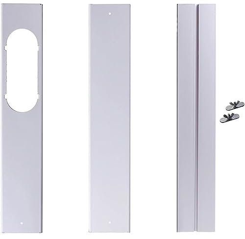 Kit di tenuta per finestre AGONEIR in PVC con piastra scorrevole regolabile da 55 a 160 cm, adatto per scorrevoli verticali e orizzontali, include 3 piastre e tubo di scarico telescopico, bianco