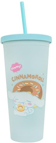 Blue Sky Studios Hello Kitty Large Straw Cup, 700 ml, Kawaii Water Bottle, Cute Drinking Tumbler, Hello Kitty Gifts - Cinnamoroll