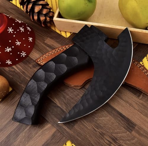 SHOHASS Modern Pizza Cutter New Viking Hatchet Pizza Mini Cutter Axe, Small Camping Pizza Slicer Axe, Best Axe Small Pizza Slicing with Premium Leather Sheath (Black Head)