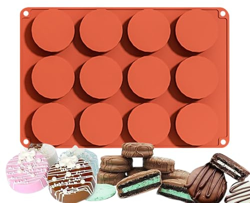 Genérico Cake Puck Molds - Silicone Cake Mold | Round Chocolate Mold | Cakê Pop Môld | Cakes Pucks | 12-Cavity Silicone Cakes Môlds | Chocolate Molds | Cakê Pop Môlds for Jelly, Pudding, Ice